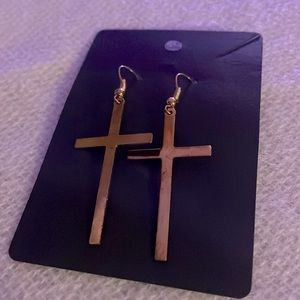 Gold Cross Earrings